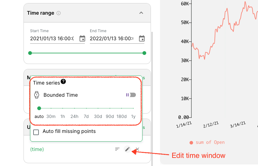 Time series settings